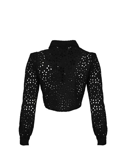 Camicia crop in Sangallo con nodo Caviale NO SECRETS | 261NS242CAVIALE